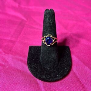 September Birthstone Fashion Colorful Rhinestone Boutique Ring Gold Plates Size